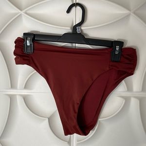 Andie swim burgundy 90s high waisted swim bottoms sz S     64